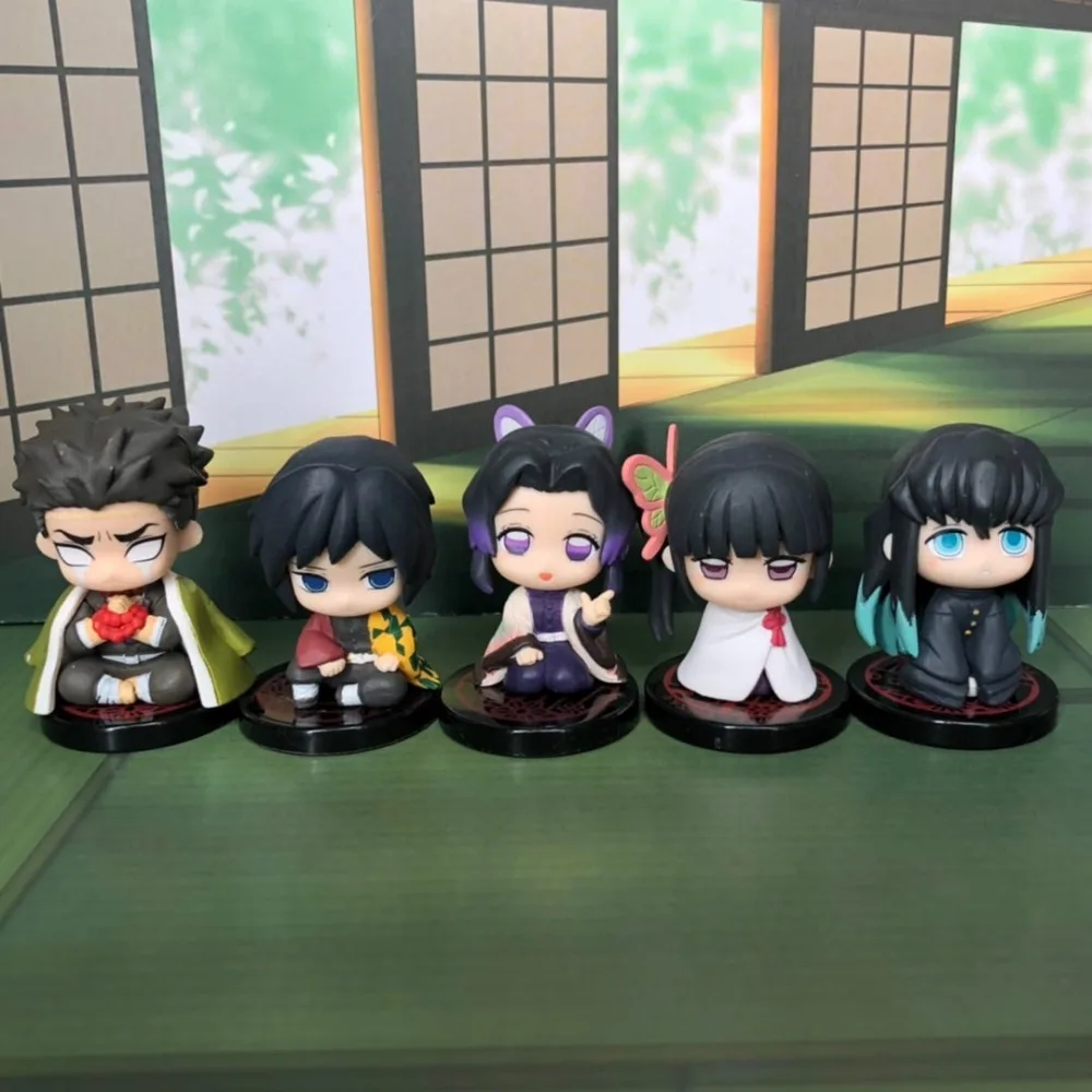 Boneca fantasma versão q tanjiro nidouzi inosuke zenizu personagem de ação pvc modelo quarto decoração presente anime periféricos