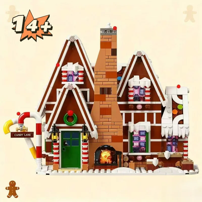 

Рождественский домашний декор, подходит для 10267, имбирный дом, семейный сбор, строительные блоки, модель кирпича, сборка лося, игрушки, подарки на день рождения, Рождество