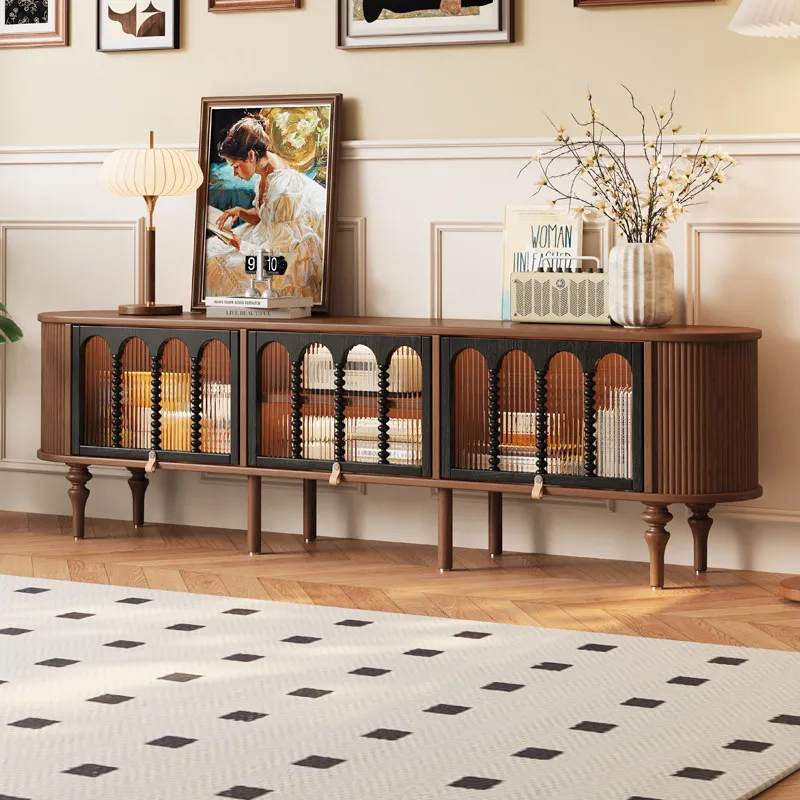 

Французский ретро-шкаф для телевизора из массива дерева с китайскими традиционными бусинами-украшениями для гостиной