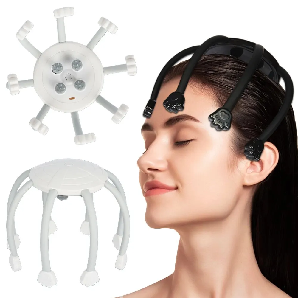 Scalp Massager Electric Head Massager Claw Instrument Octopus Head Scratcher For Deep Relaxation Stress Relief Hair Stimulation