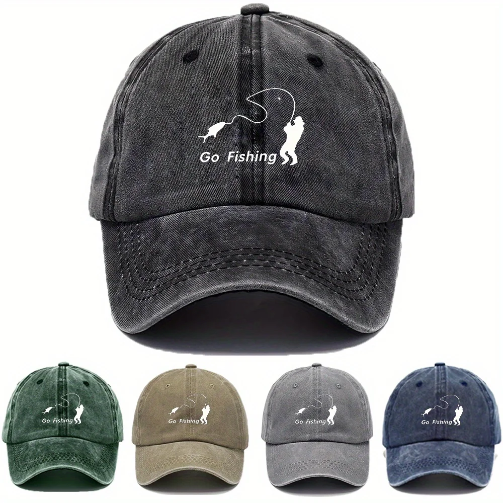 One Adjustable Washed Baseball Cap Featuring a 