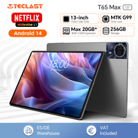 Teclast T65Max 13 inch Tablet Android 14 Helio G99 8-core Max 20GB RAM 256GB ROM 4G LTE GPS 10000mAh 3.5mm Jack T65 Max Tablets