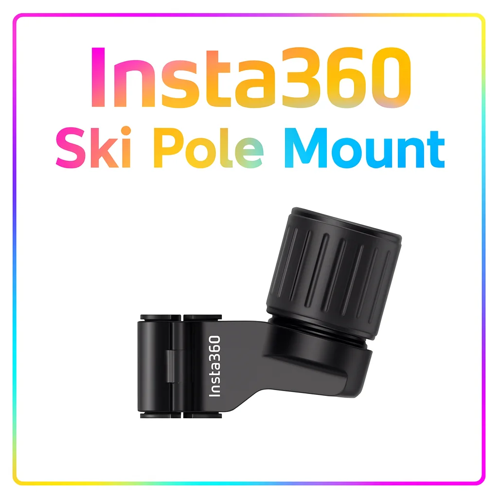 Insta360 Ski Pole Mount | Secure Clamp for Action Cameras | Compatible with GO Ultra, X5, Ace Pro 2, X4, GO 3S, Ace| Skiing POV