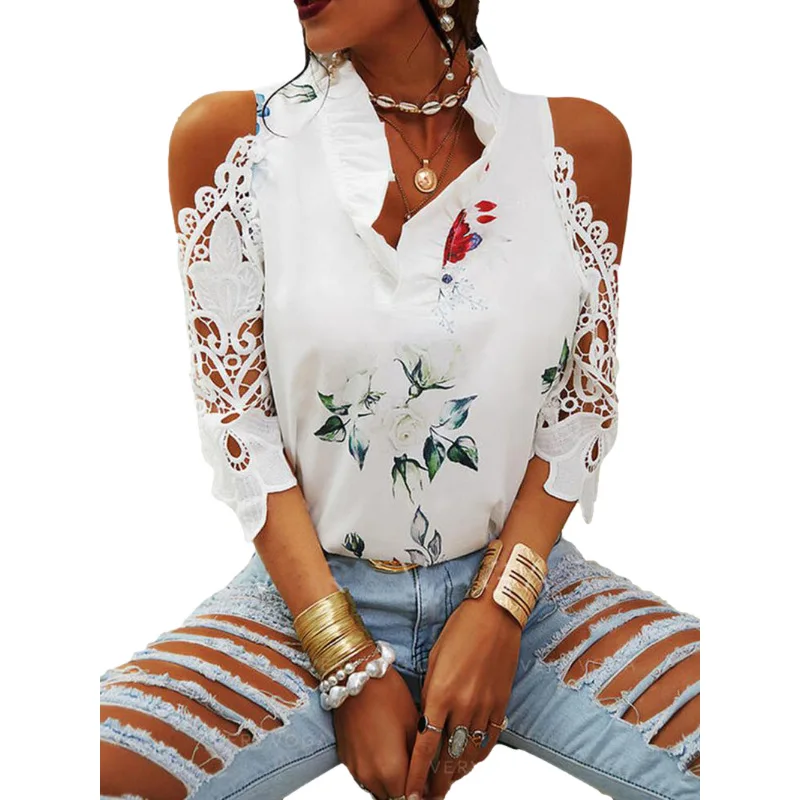 Camiseta De Verano Para Mujer, Camisa Con Hombros Descubiertos, Blusa