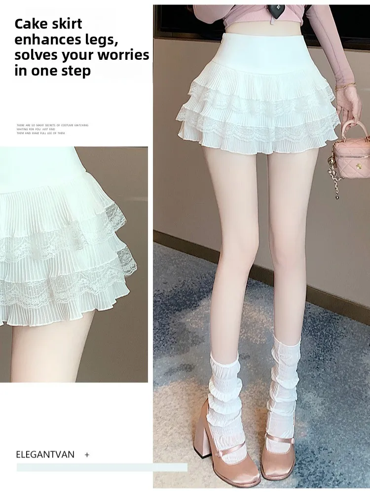 

Puffy Cake Skirt f-length Women's Summer 2025 New Sle High-waist A-line Pleated ort Skirt Korean Sle Commute Dr