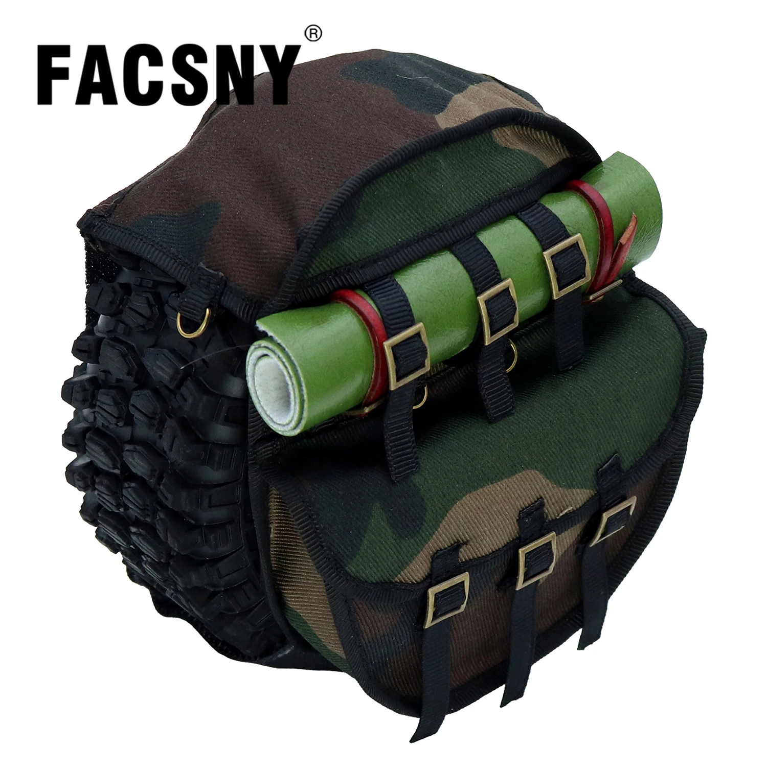 Simulation Ersatz Reifen Rucksack Dekoration Rad Reifen Lagerung Taschen Dach Roll-Up Schlafsack Für 1/8 1/10 RC Crawler Auto