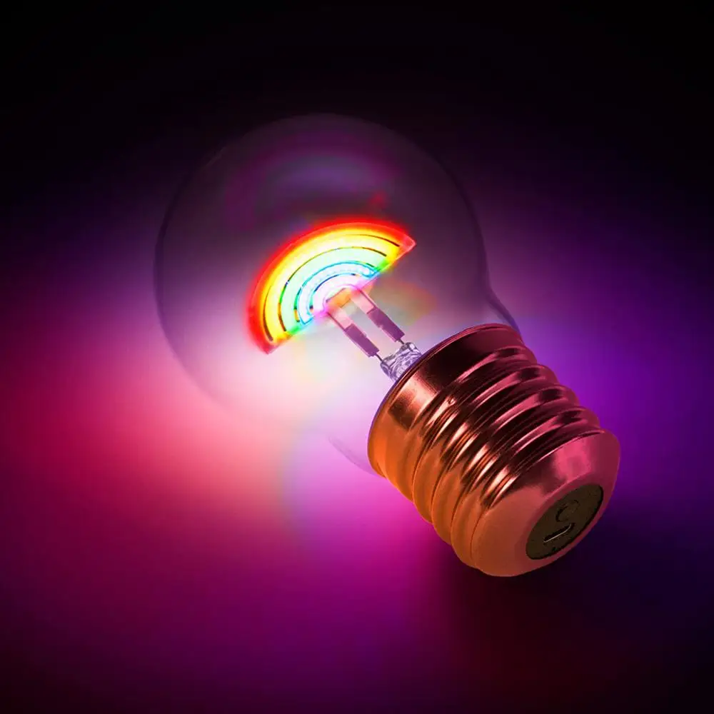 

Heart/Rainbow Shape Edison Bulb Usb Filament 5v E40 Lamp Light Bulbs Rechargeable Creative Night Children Handheld Decoration