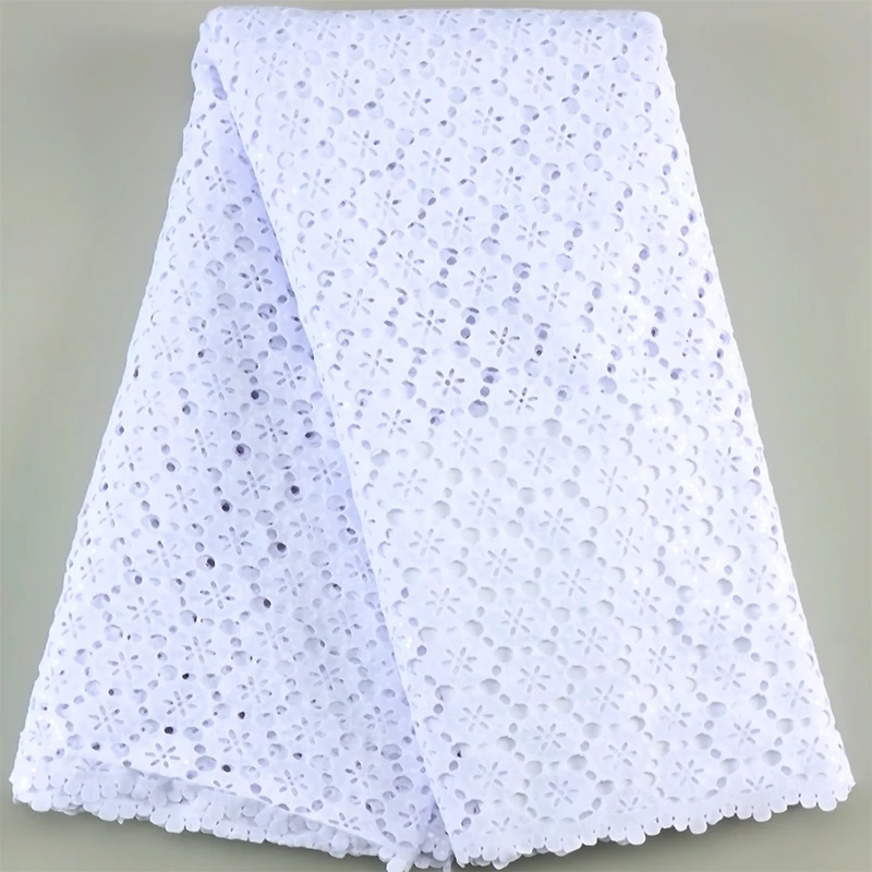 Pure White 2024 African Milk Silk Mesh Sequins Lace French Net Fabric Embroidered Tulle Lace For Nigerian Wedding Sewing Dress