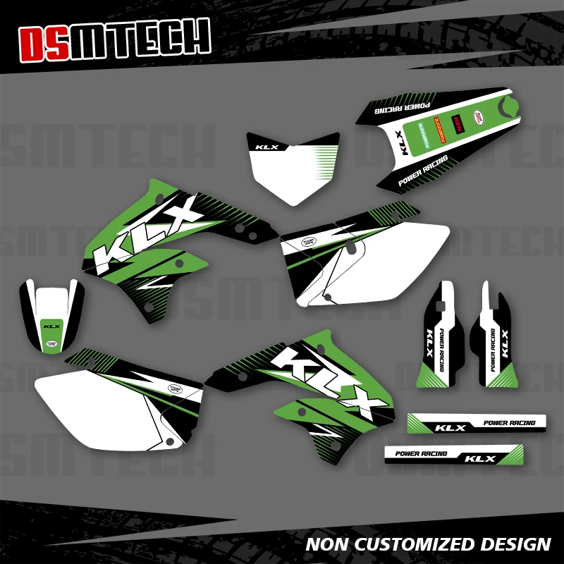 

DSMTECH For KAWASAKI KLX 450 R KLX450R 2008-2020 Full Graphics Decals Stickers Motorcycle Background Custom Number Name