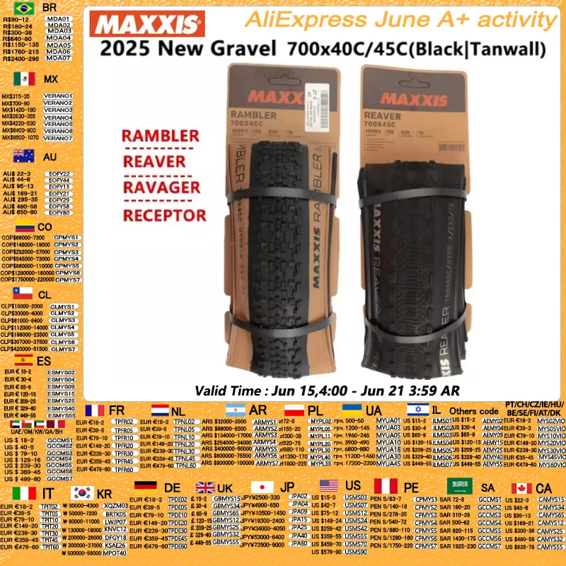 MAXXIS Novo Pneu de Cascalho RAMBLER REAVER HYPR-X Pneu de Bicicleta de Cascalho Sem Câmara 700x40C/45C Dobrável Cyclo-cross Cascalho Pneu Externo