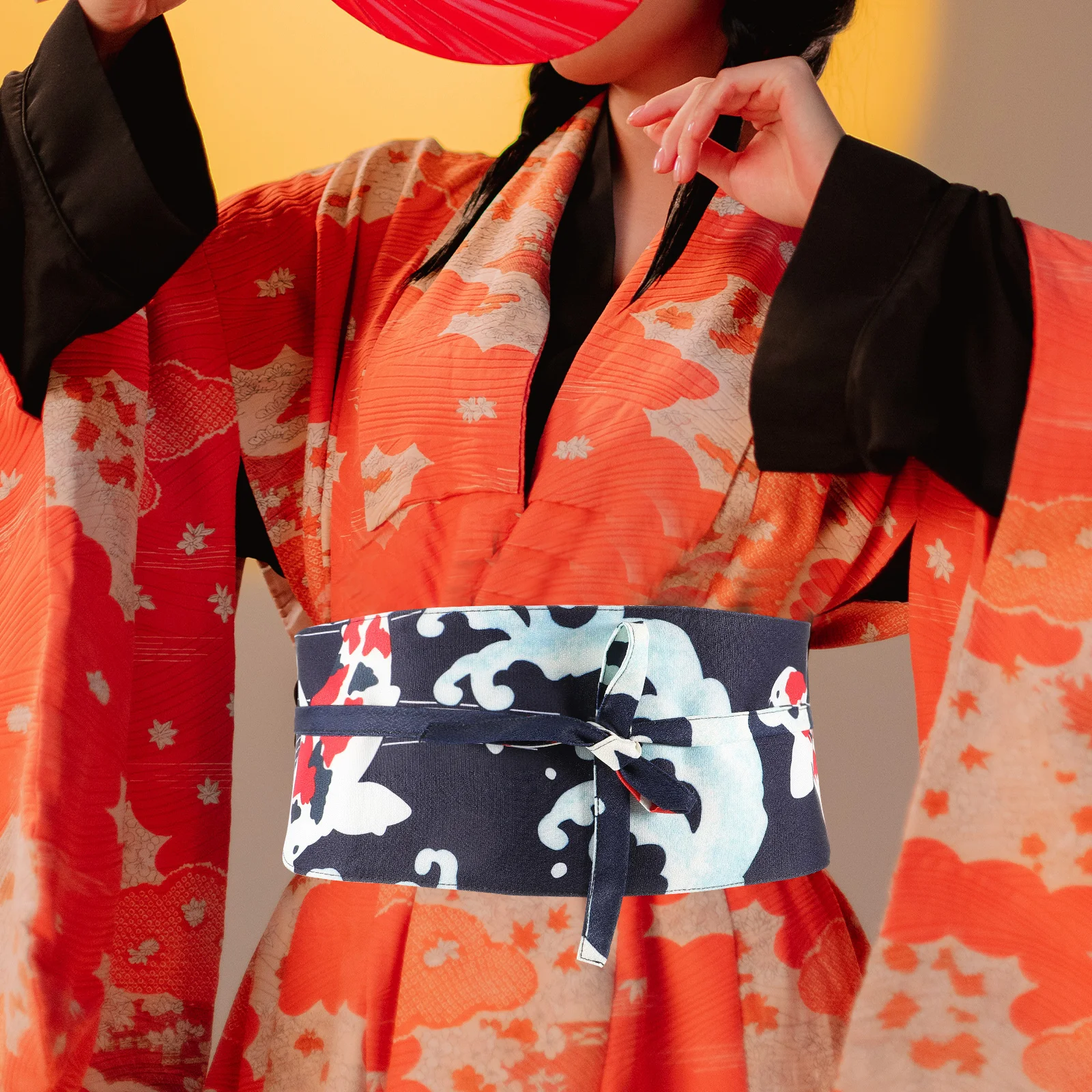 كيمونوس حزام الخصر واسعة خمر النمط الياباني قابل للتعديل التفاف ل يوكاتا رداء النساء الملابس ديكور لينة شرابة التعادل #1