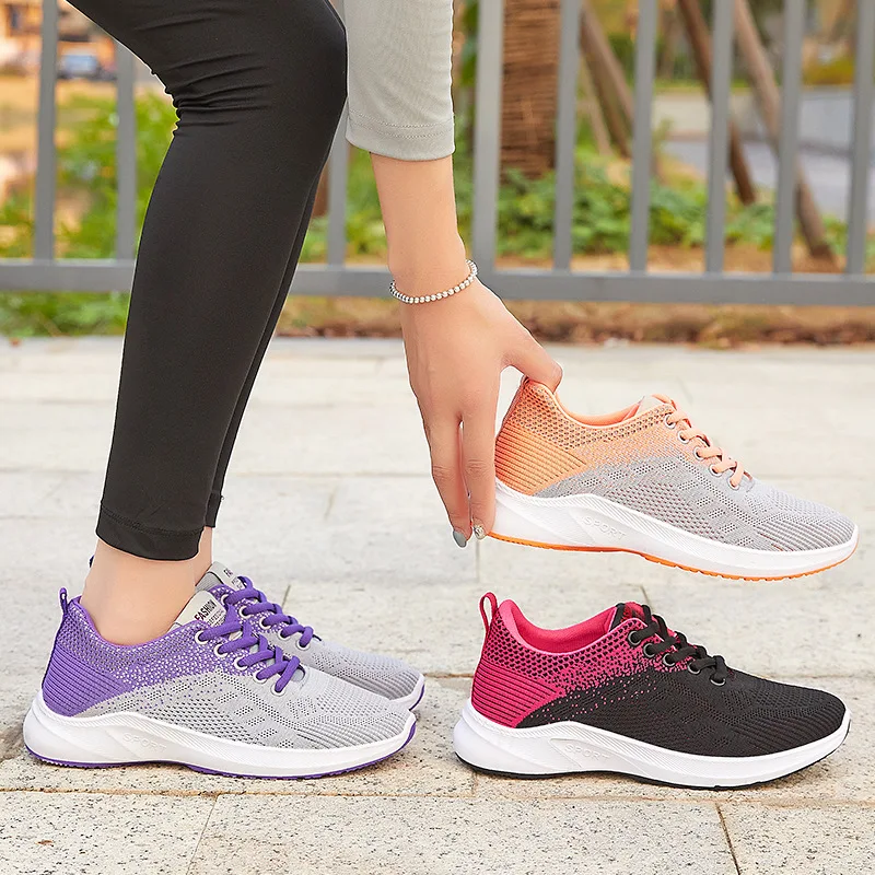 

Shoes for Women Summer Mesh Casual Women Lace-up Lightweight Thick Sole Breathable Outdoor Sports Running Shoes for Women