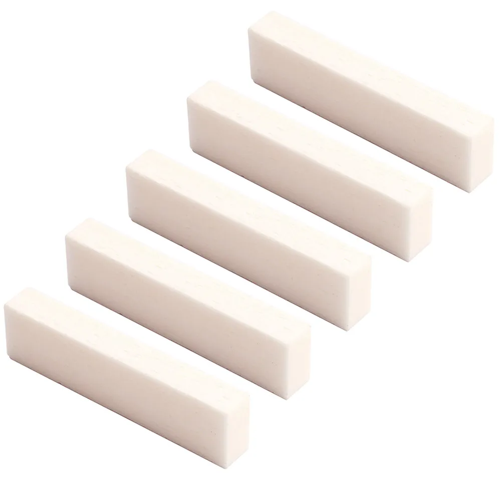 5Pcs Real Buffalo Bone Saddle Nut Acoustic Guitar Ukulele Banjo String Instrument DIY Replacement Parts 39x9x5mm view 4