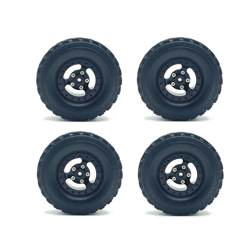 

4Pcs RC Car Parts Metal Upgrade Parts Wheel Hub Tire Sets For MN 99s MN168 MN82 LC79 MN78 WPL Remote Control Car Accessories