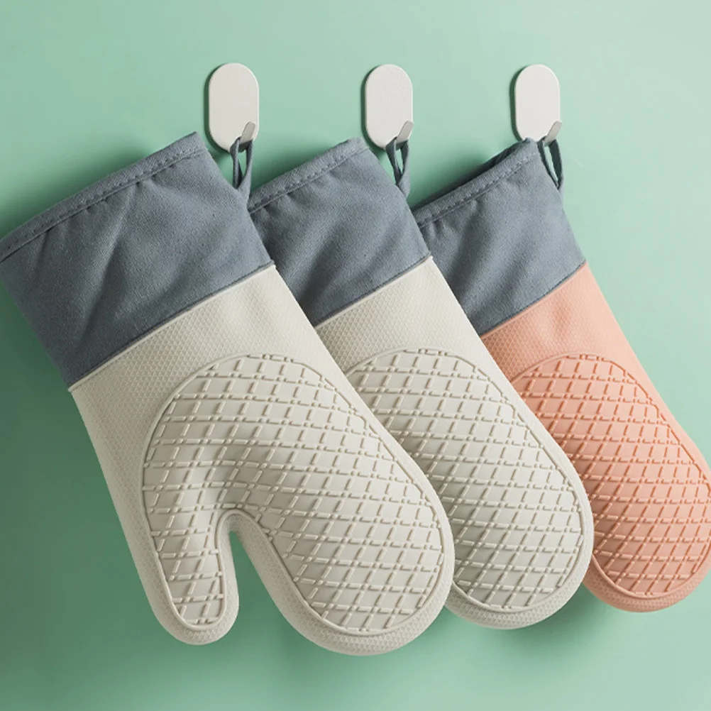 2 قطعة قفازات فرن مقاومة للحرارة قفازات خبز من السيليكون قفازات مطبخ معزولة غير قابلة للانزلاق لخبز شواية الميكروويف #2