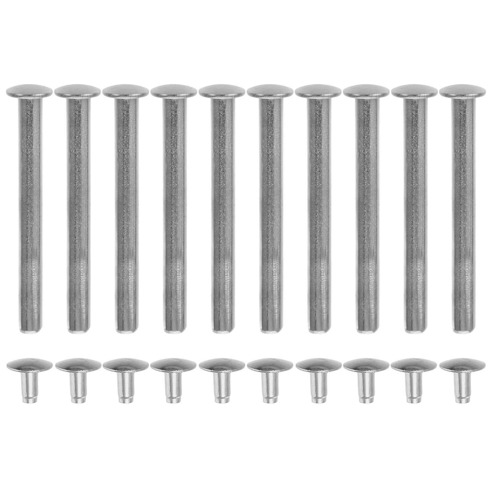 10Sets Folding Fan Shaft Rivets 30Mm Silver Roundhead Repair Kit Handheld Fan Fasteners DIY Handmade Bamboo Paper Cloth Fans