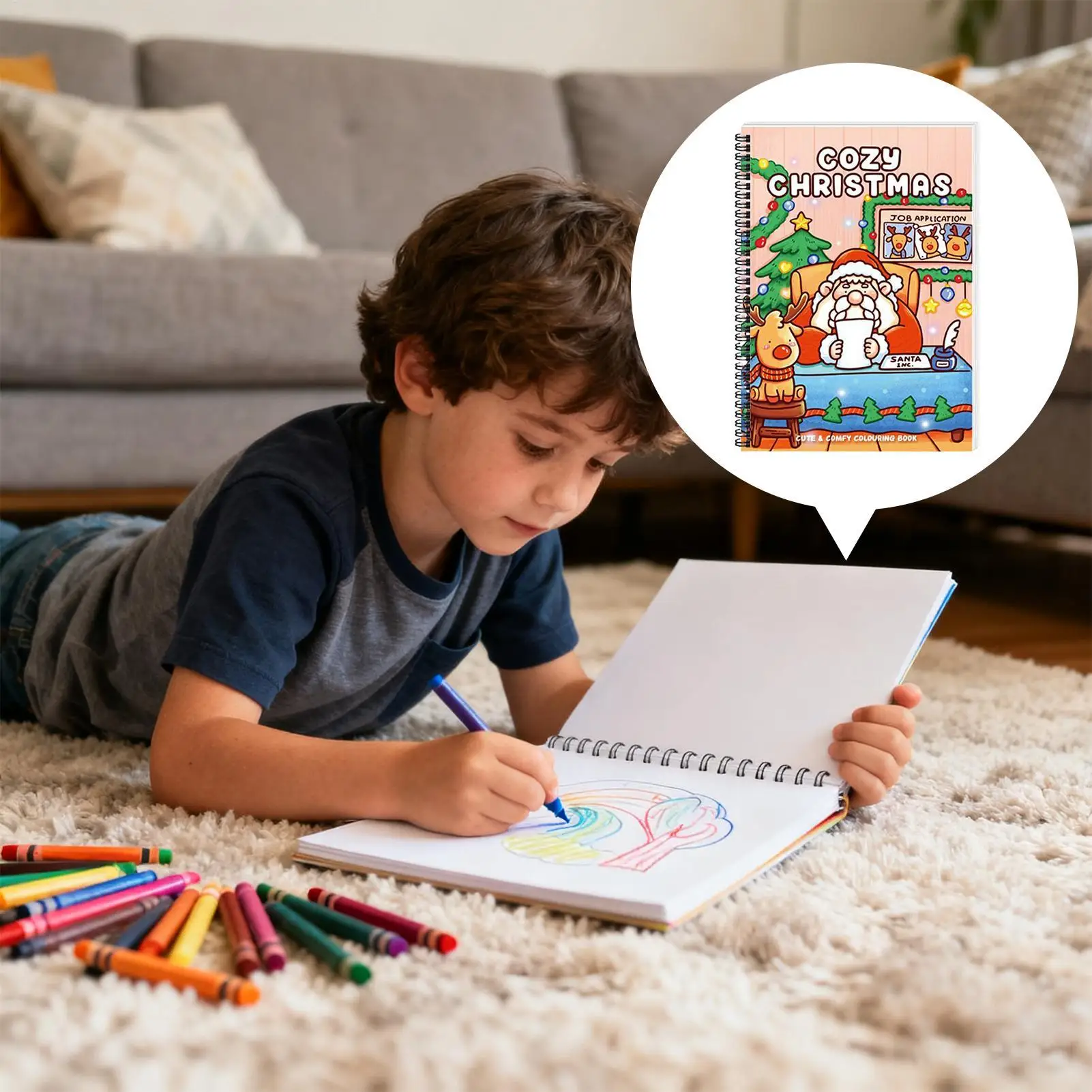 Kleurboek Speelgoed Cartoon Artistiek Begeleid Kerst Rendier Kleurboek Speelgoed Voor Kleurpotloden Potloden Vliegtuig Klaslokaal Studie