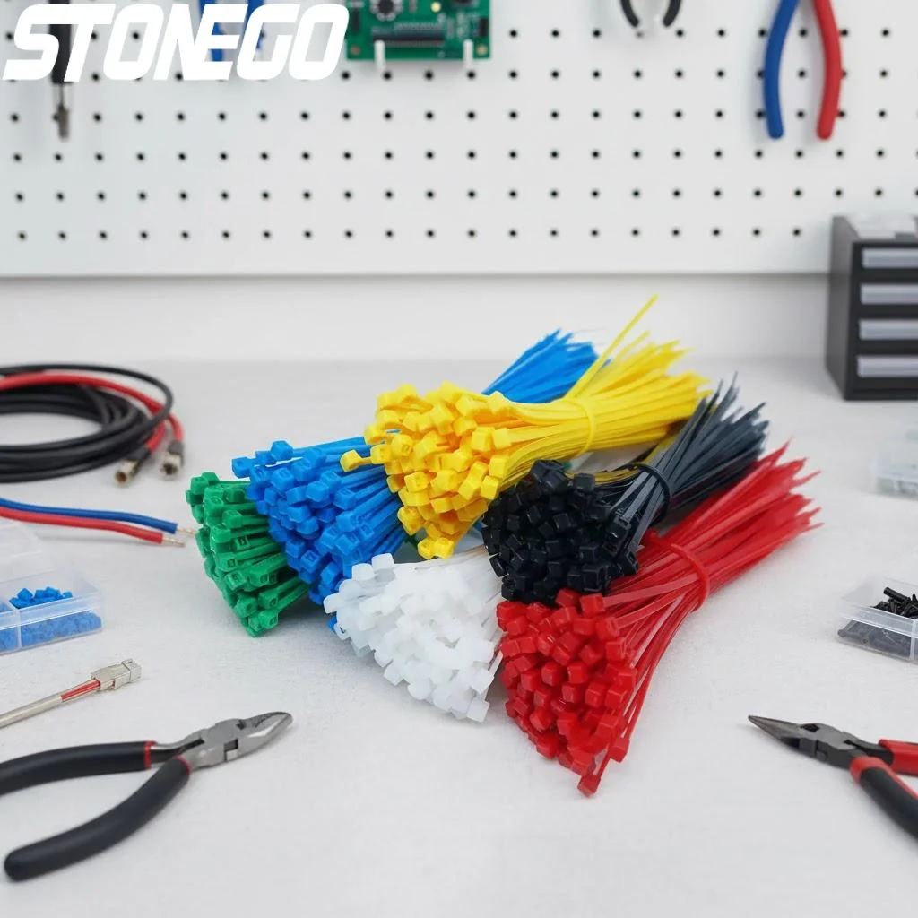 100PCS Nylon Cable Ties 25x150mm Self Locking Fastening Organizer Black White for Electronics Home Use