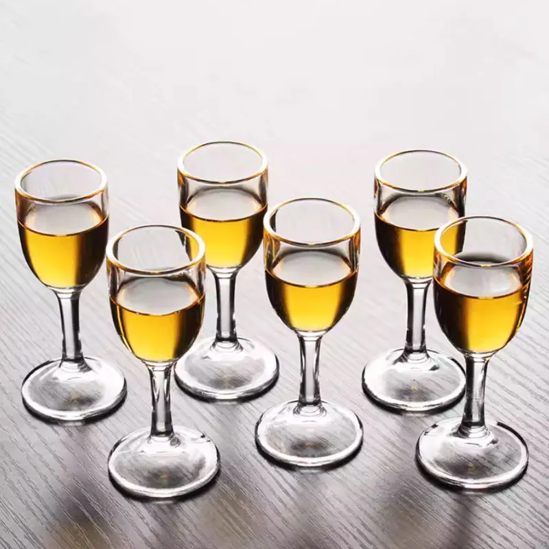 6pcs Sets Exquisite Small Wine Glass Elegant Shot Glass Baijiu Goblet Party Transparent Spirits Cup Wine Utensils Bar Drinkware