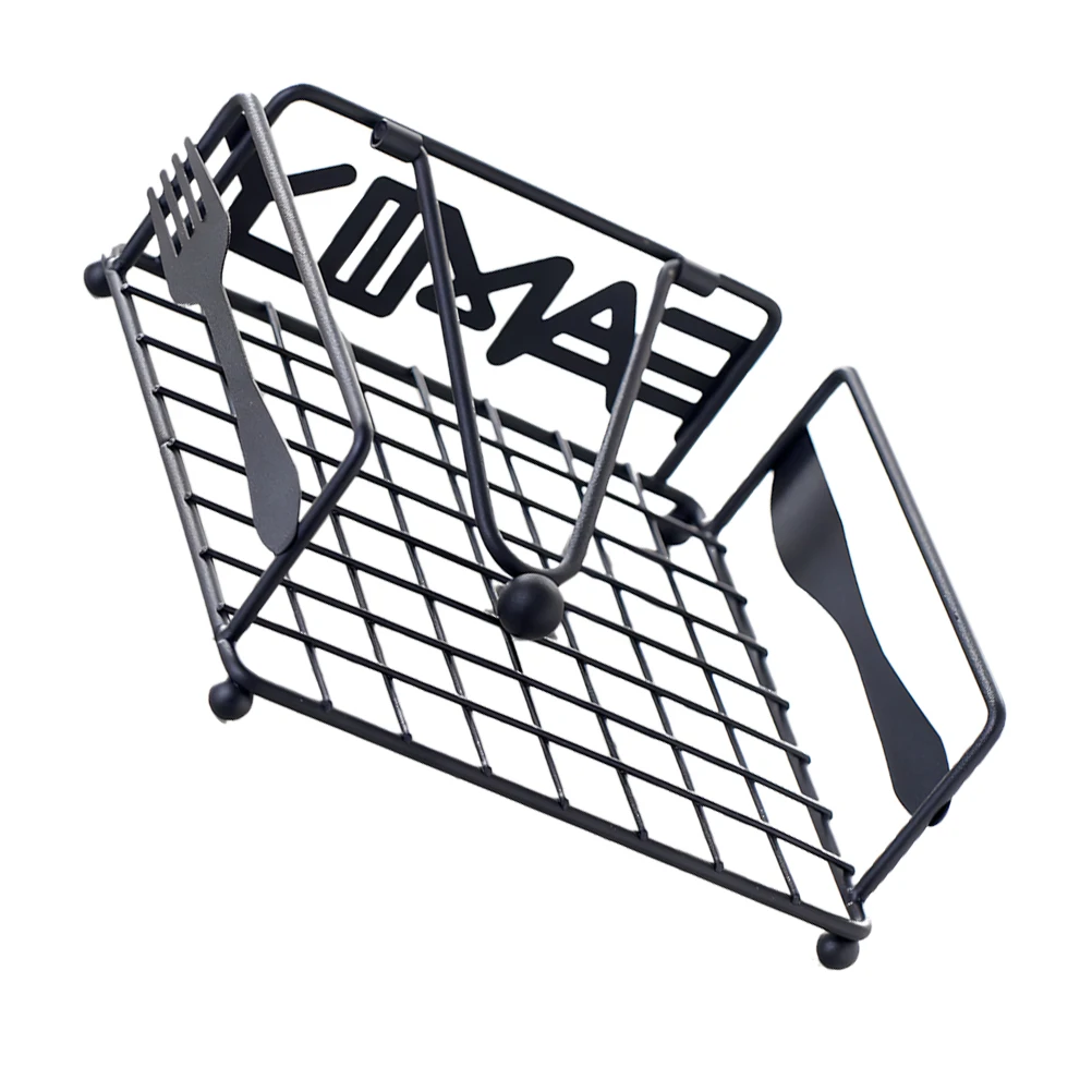 

Iron Napkin Holder Square Flat Dispenser Weighted Arm Tables Freestanding Metal Paper Stand Kitchen Bar Bathroom Hotel
