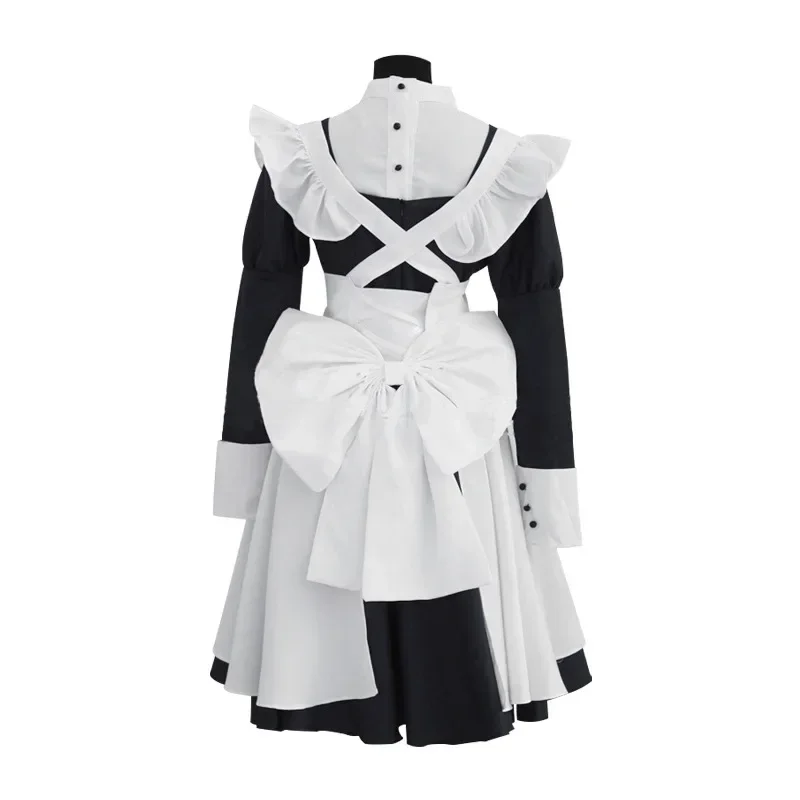 Japanese Anime Black Butler Kuroshitsuji Mey Rin Dress Cosplay Costume Women Maid Dress+Apron Halloween Party Role Play