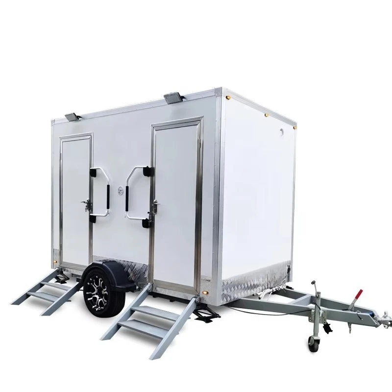 Portable Bathroom Shower 4 Station Outdoor Camping Mobile Automatic Self Cleaning Public Toilet Luxury Restroom Sandwich Panel