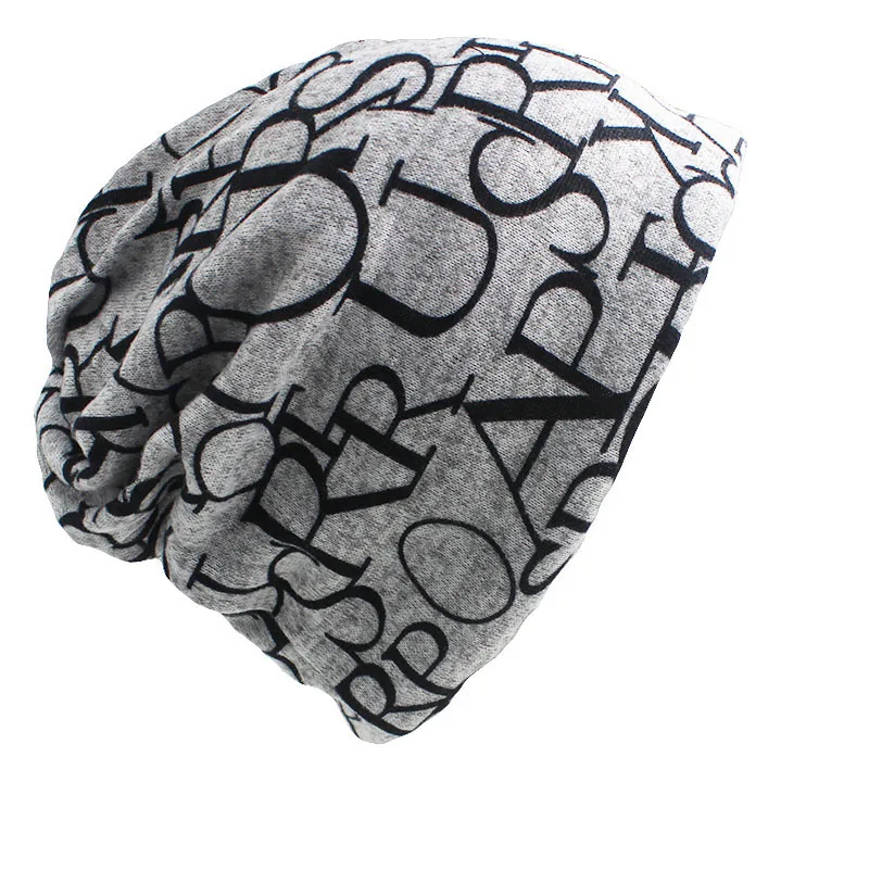 Brand New Cotton Hip Hop Warm Beanies Cap Women Men Knitted Knit letter scarf dual Autumn Winter Fashion Hats AHT006
