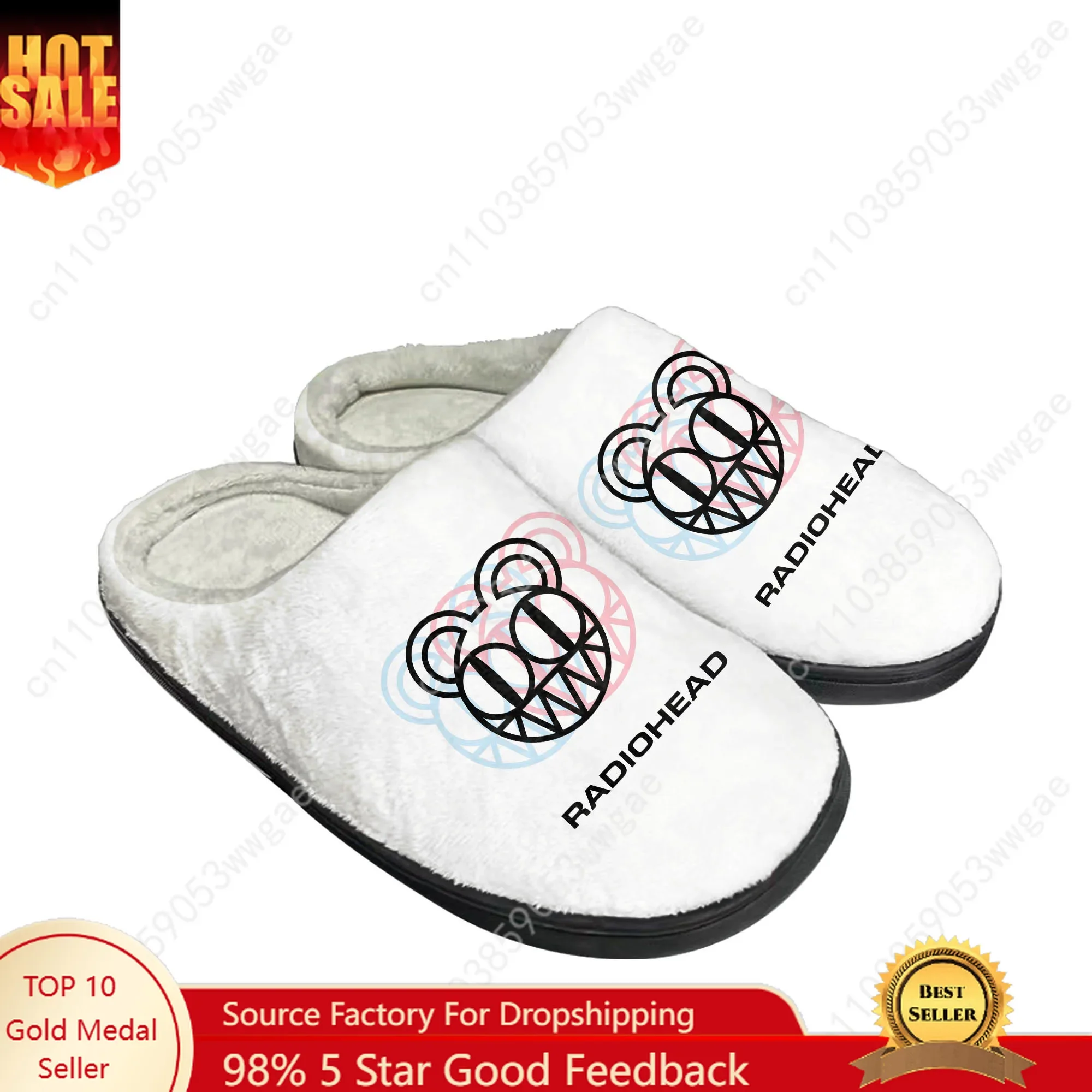Radiohead Rock Band Cotton Shoes Family Slippers Mens Womens High Quality Plush Bedroom Casual Warm Shoes Customized Slippers