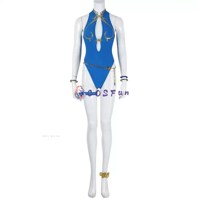Street Fighter 6 Chun-Li Cosplay Costume Sexy Swimsuit Props Accessories Women Halloween Carnival Party COSFun view 6