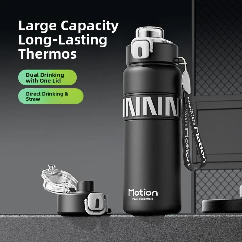 One-Touch -Open Lid Stainless Steel 316 Sports Water Bottle Portable Insulated Drinking Cup for Car Business On-The-Go