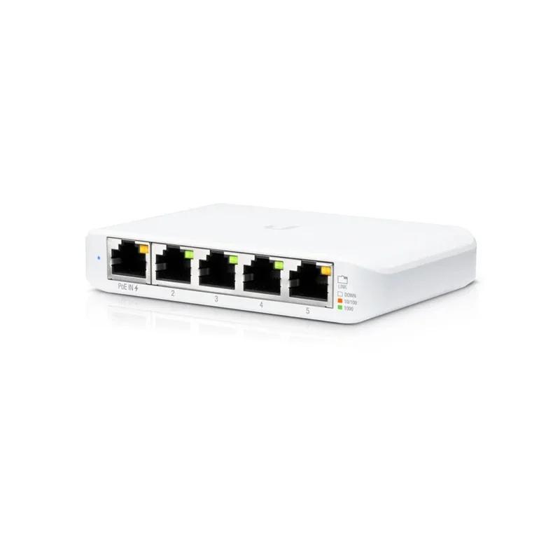 UBIQUITI USW-Flex-Mini Switch Flex Mini, Layer 2 Switch With 5xGbE RJ45 Ports Including 1xPoE Input Fully Managed UniFi Network