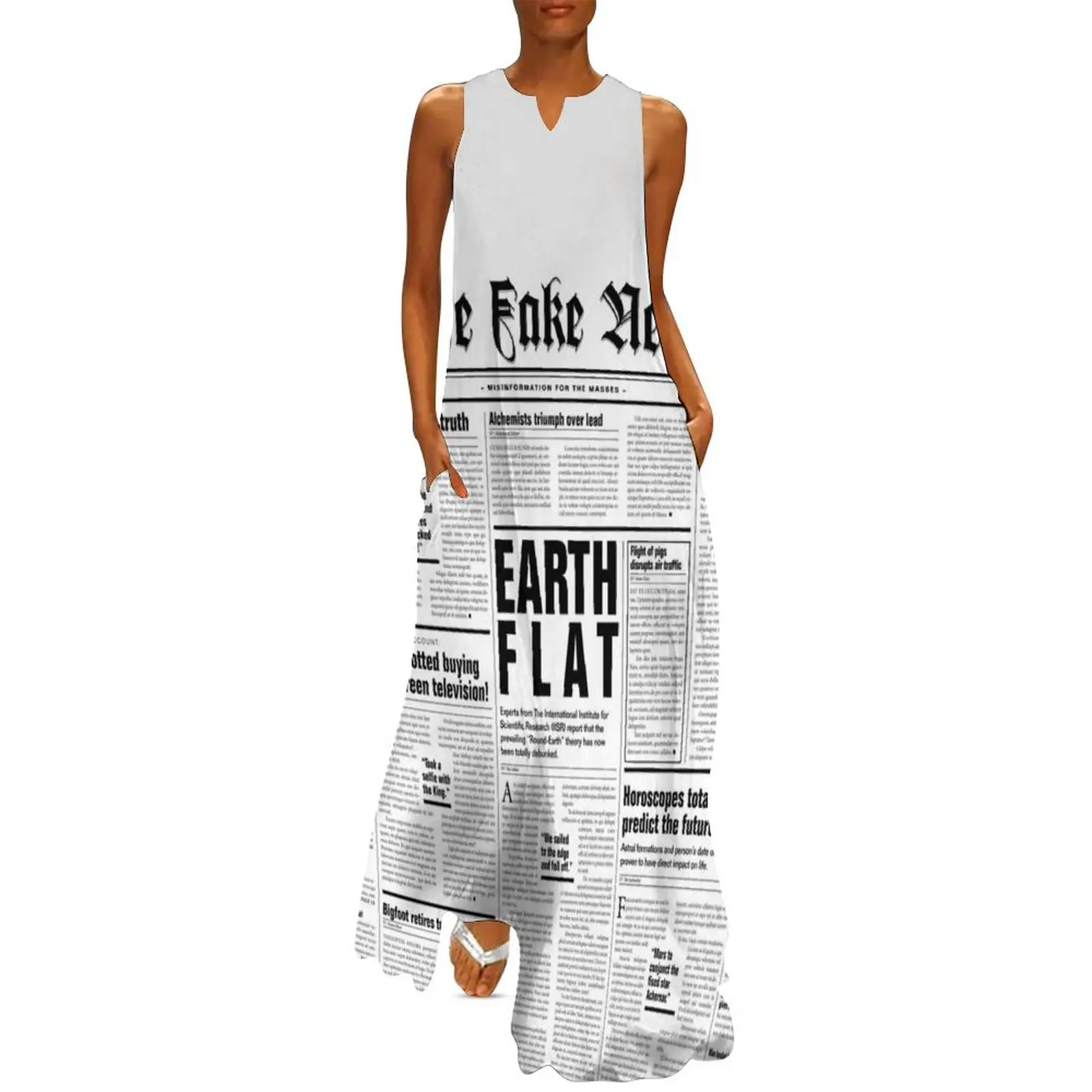

The Fake News Vol. 1, No. 1 Long Dress summer dress evening dress ladies Clothing female