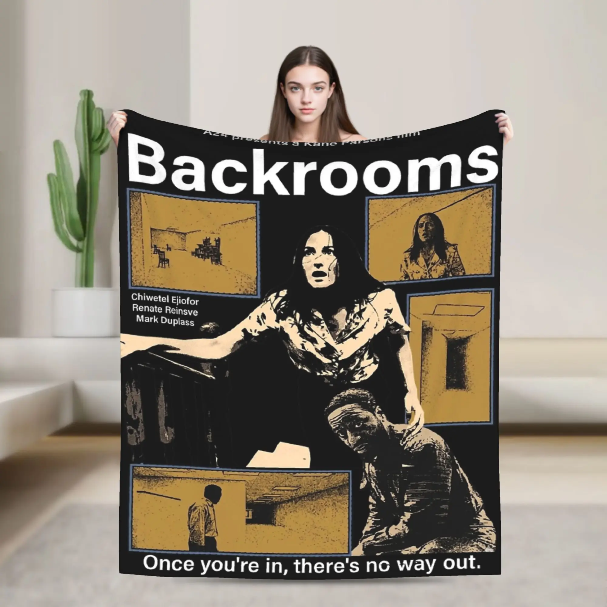 Super Soft Backrooms Horror Movie 2026 Throw Blanket Premium Fleece Flannel Lightweight  Bed Blanket Warm Plush Blankets