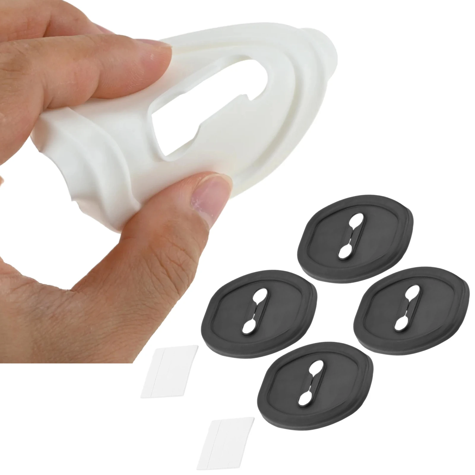 4pcs Car Door Closing Shockproof Silicone Cushion Mute Shock Absorber Protective Cover Door Lock Latch Elastic Anticollision Pad