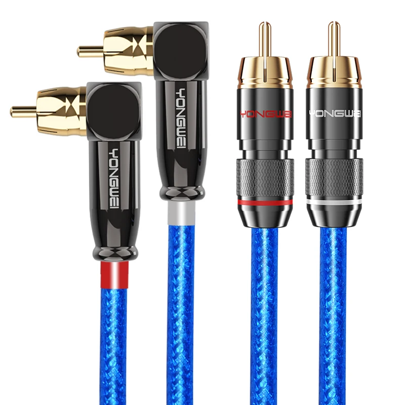 YONGWEI câble Audio RCA plaqué or 1.5M 2M 3M 5M 8M 10M pour Home cinéma DVD TV amplificateur câble RCA 2RCA à 2 RCA mâle à mâle