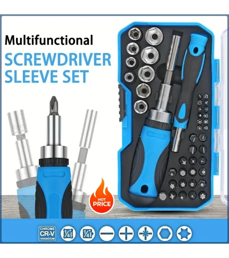 

34/44/63PCS Home Portable Precision Screwdriver Set Multi-Function Screwdriver Combination Socket Set Repair Tools