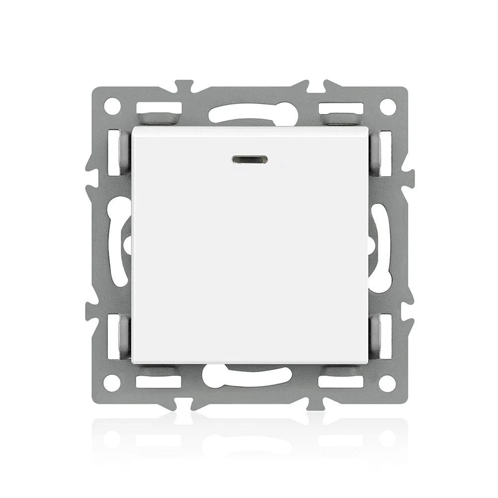 For 82mm Panel Light Switch Module with LED and Iron Plate for Staircase Light Control Single Fire Version for Easy Installation