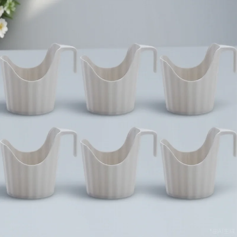 

6pcs Anti-Scald Paper Holder Blue Premium Plastic Desktop Office Home Coffee Sleeve Disposable Tea Water Cup Holder