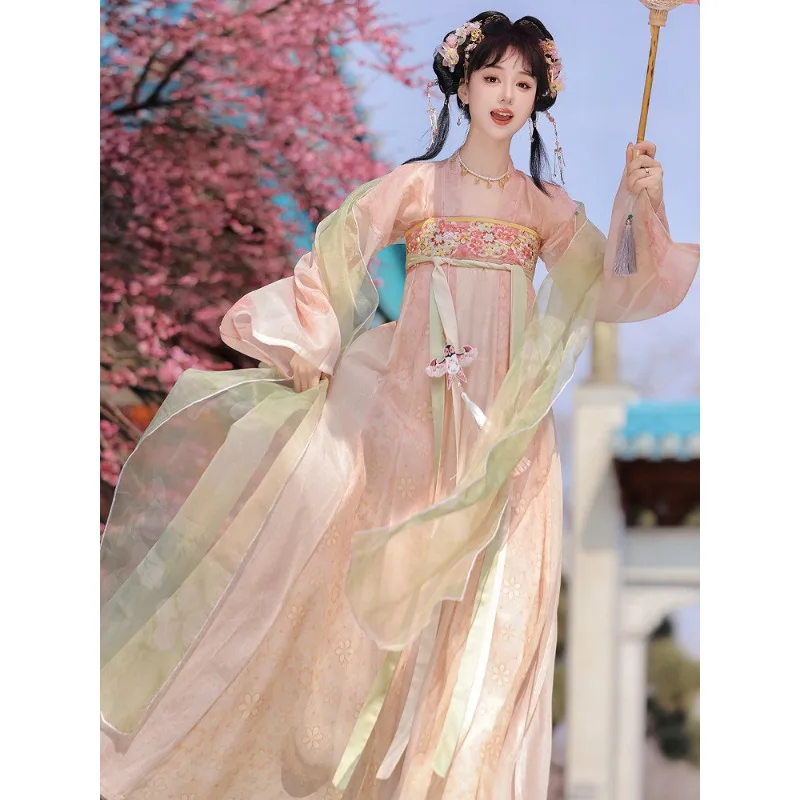 Tang-made chest-length 12-broken skirt Hanfu female daily super fairy style spring and summer women's suit