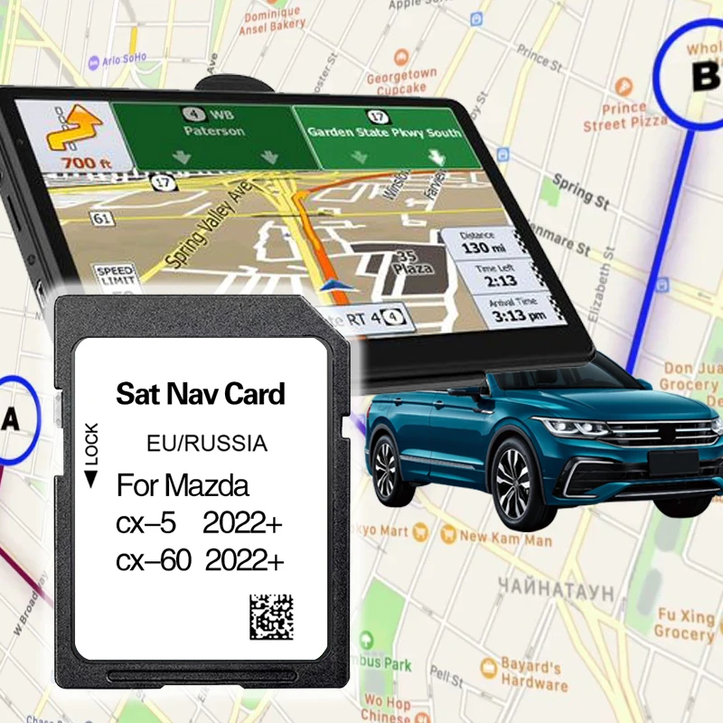 Sat Nav for Mazda CX-5 CX-60 2022+ Navigation SD Card Update 32GB Europe Russia Map Version Card Navi Software