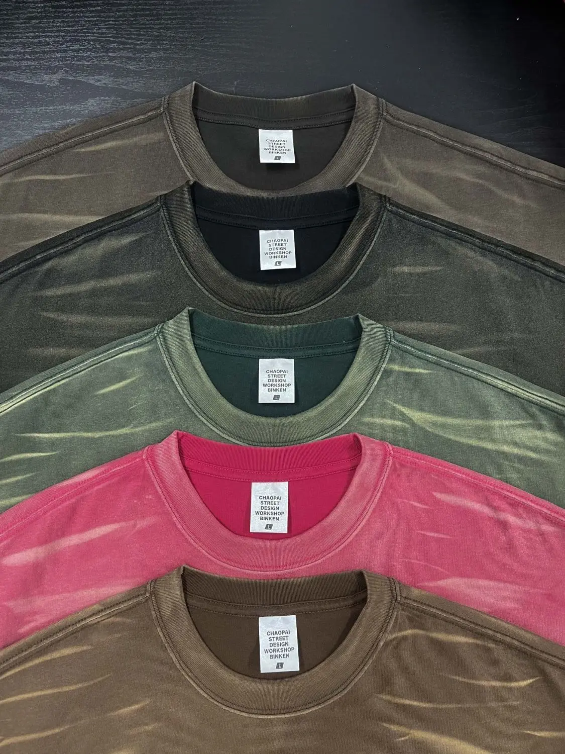 الأمريكية 250 جرام القطن الخالص رذاذ الحصان ليو تي شيرت ريترو غسلها والقديم التغيير التدريجي الكتف قمصان قصيرة الأكمام فضفاضة T 2025 #4