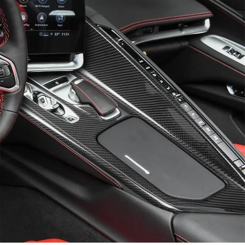 

Для Chevrolet Corvette C8 настоящий сухой интерьер из углеродного волокна, центральная консоль управления, панель переключения передач, декоративная наклейка 20-23