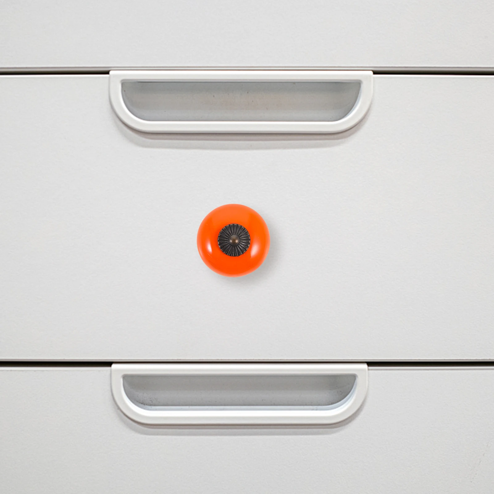 

5pcs Round Ceramic Door Knobs Pull Handles Orange 38X38Mm Durable Cabinet Drawer Cupboard Closet Hardware Fittings 1.5
