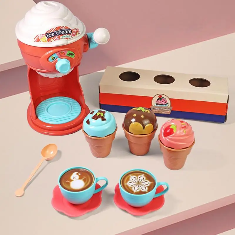 Colorful Ice Cream Pretend Play Food Kitchen Toys Set Educational Children Imitation Game Kids Preschool Learning Toy Girls Gift