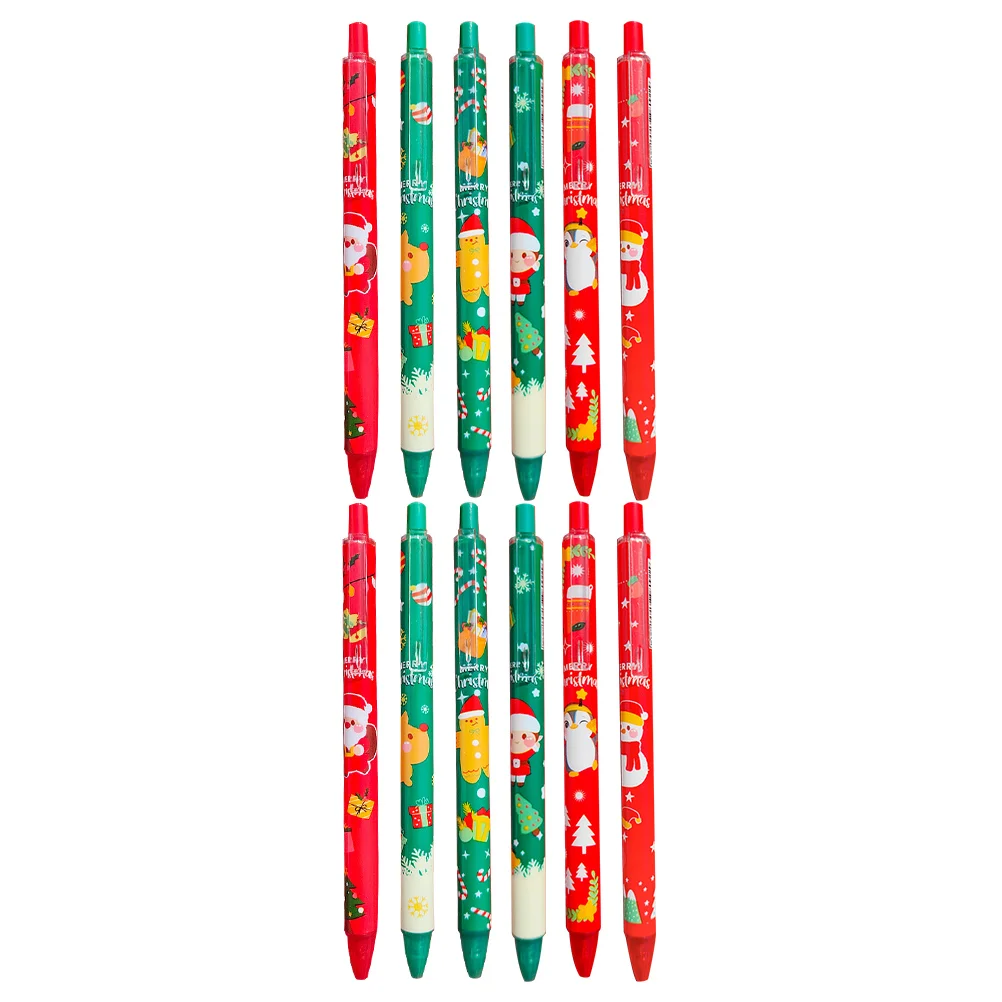 

12 Pcs Gels Christmas Pen Lovely Creative Stationery Themed Office Stationary Design for Student