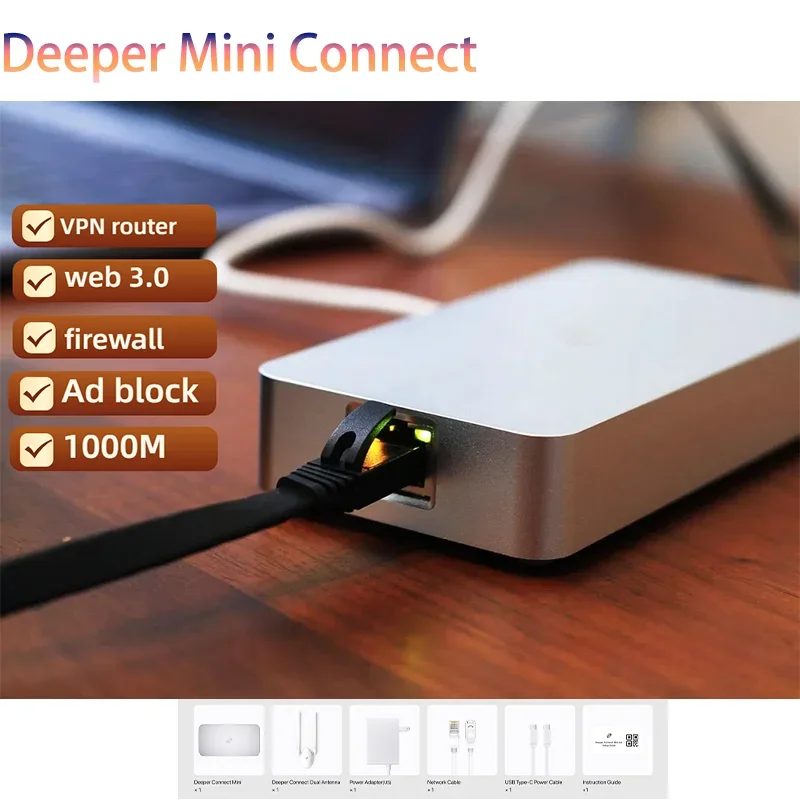 Router Vpn/Dpn Deeper Connect Smart Per Mining Di Criptovalute, Miner Web3.0, Hardware VPN Decentralizzato, IP Illimitato Globale Con Cambio Automatico-image