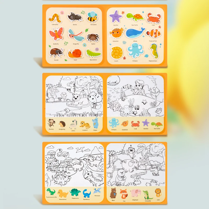 لعبة التعلم المبكر للأطفال 2 في 1: كتاب رسم مائي، يسمون الرسم والرسم المتكرر (كتاب الأنشطة الهادئة) #3
