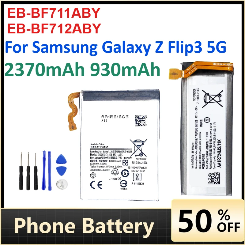Nova bateria EB-BF711ABY EB-BF712ABY para Samsung Galaxy Z Flip 3 Flip3 5G SM-F711B/F711/F711B/F712 baterias + ferramentas