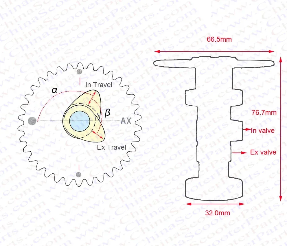 Racing Camshaft A8 A9 A10 A11 A12 A13 A14 A15 GY6 125CC 150CC 1P52QMI 1P57QMJ aja Kazuma Taotao ATV Quad Go Kart Scooter
