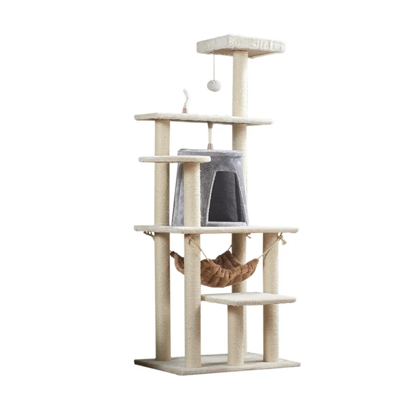 Multi-Level Indoor Cat Furniture Condo Pet Cat Tree Tower With Scratching Post